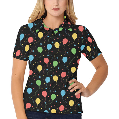 Ballon Colorful Pattern Print Design 04 Women's Polo Shirt