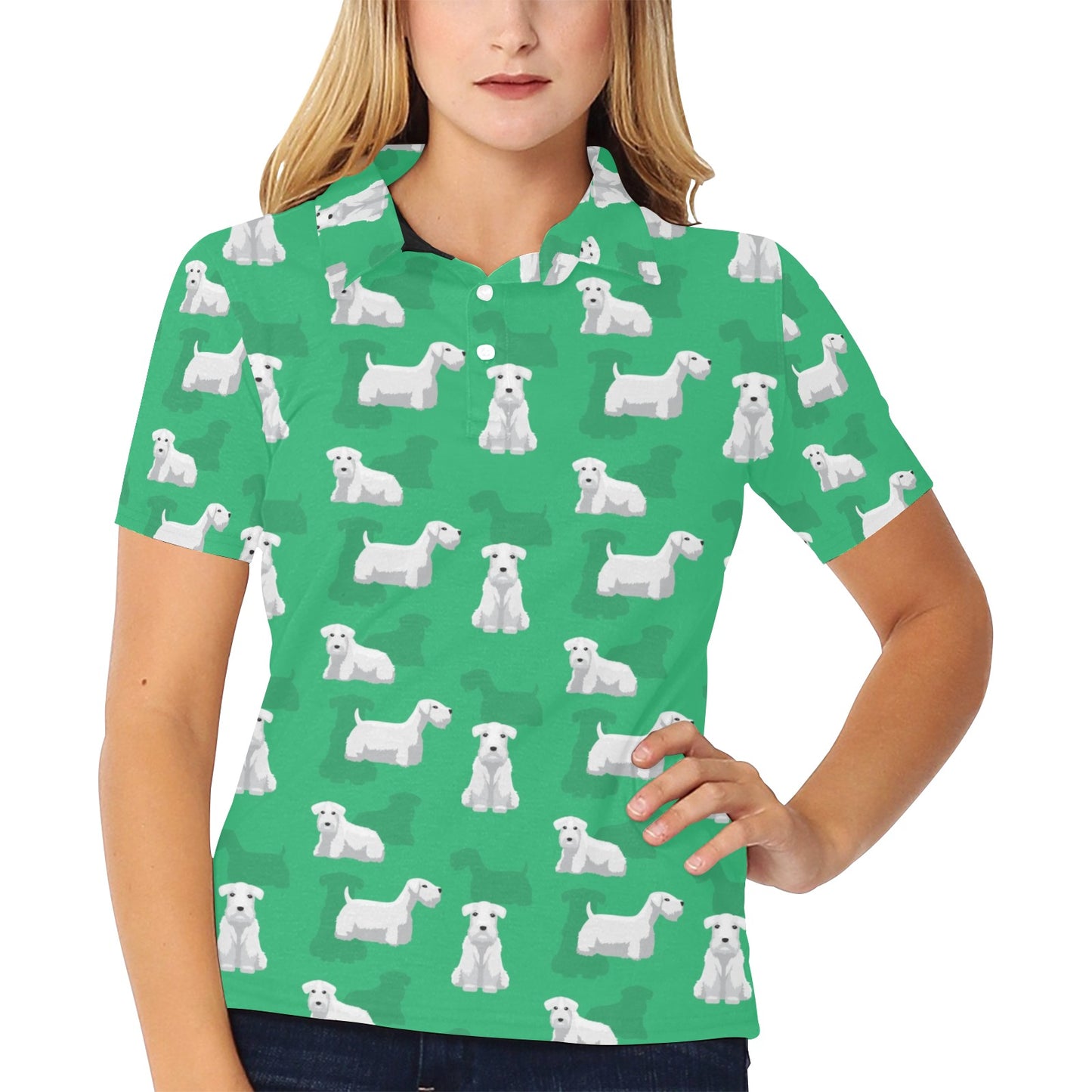Sealyham Terriers Print Design LKS301 Women's Polo Shirt
