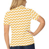 Chevron Orange Pattern Print Design 01 Women's Polo Shirt