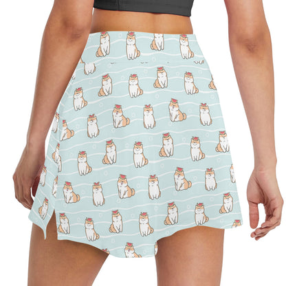 Shiba Inu Print Design LKS3011 17" Golf & Pickleball Skort with Pockets