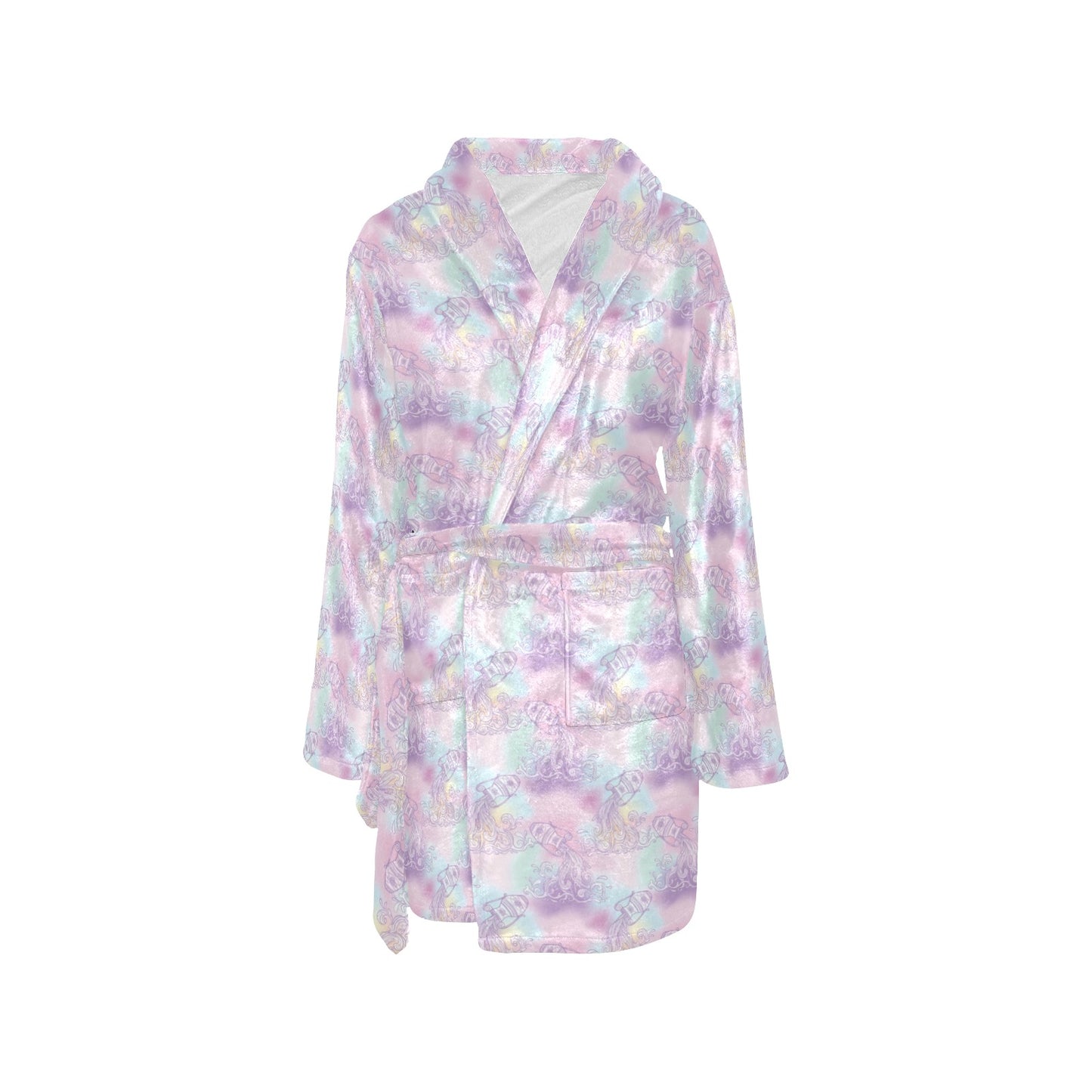 Aquarius Zodiac Pattern Print Design 01 Women's Fleece Robe