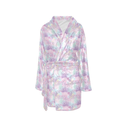 Aquarius Zodiac Pattern Print Design 01 Women's Fleece Robe