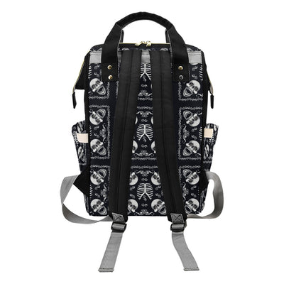 Bandana Skull Black White Print Design LKS306 Diaper Bag Backpack