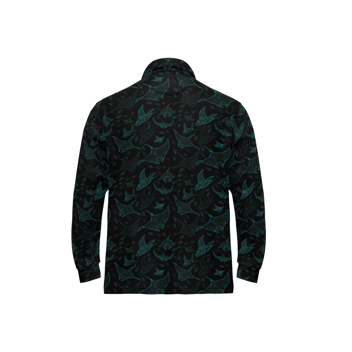 Manta Ray Print Design LKS402 Long Sleeve Polo Shirt For Men's
