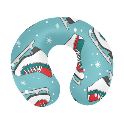 Ice Skate Pattern Print Design 03 U-Shaped Travel Neck Pillow