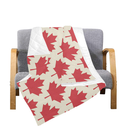 Maple Leaf Pattern Print Design 03 Premium Quilt
