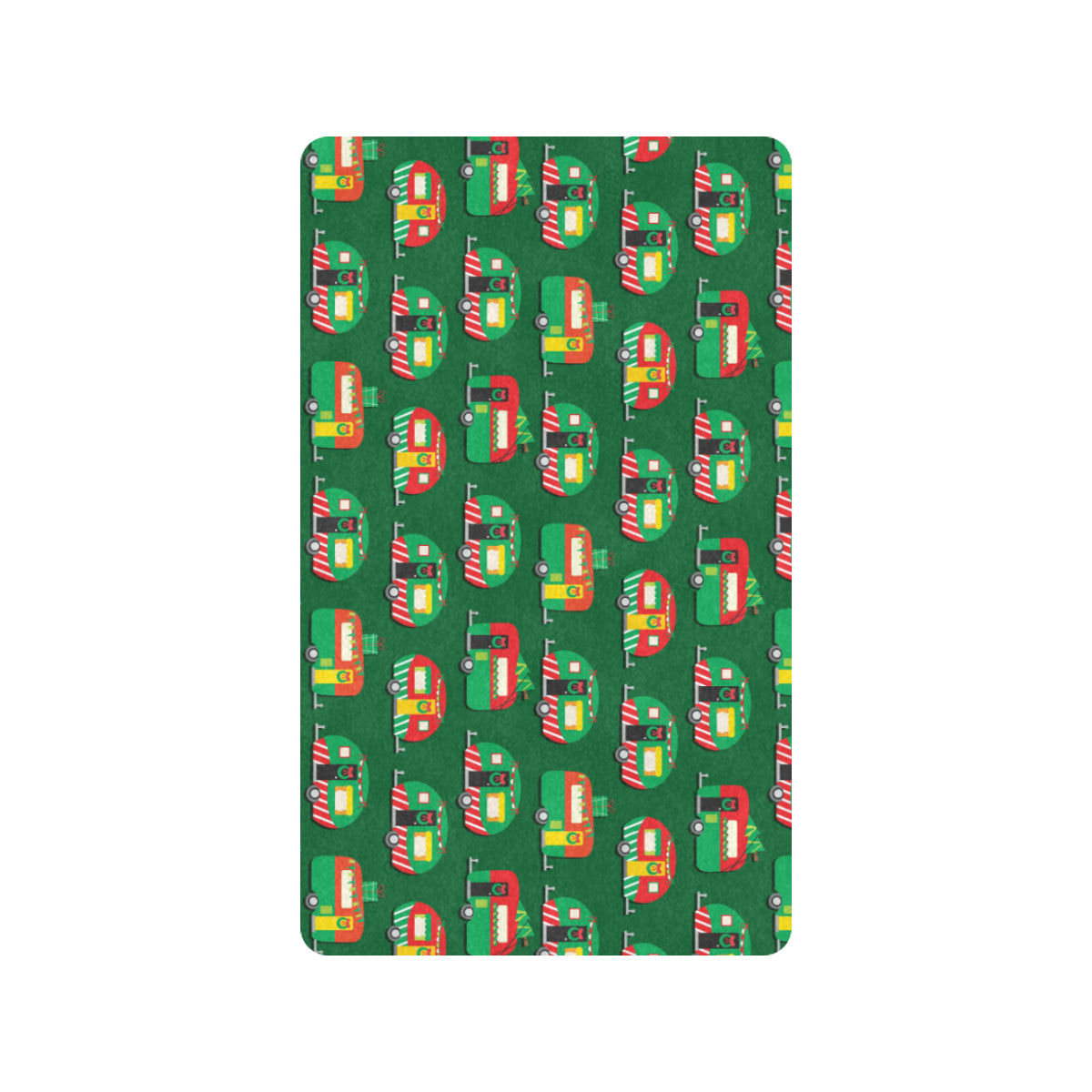 Camper Camping Christmas Themed Print Rubber Doormat