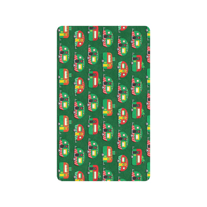 Camper Camping Christmas Themed Print Rubber Doormat