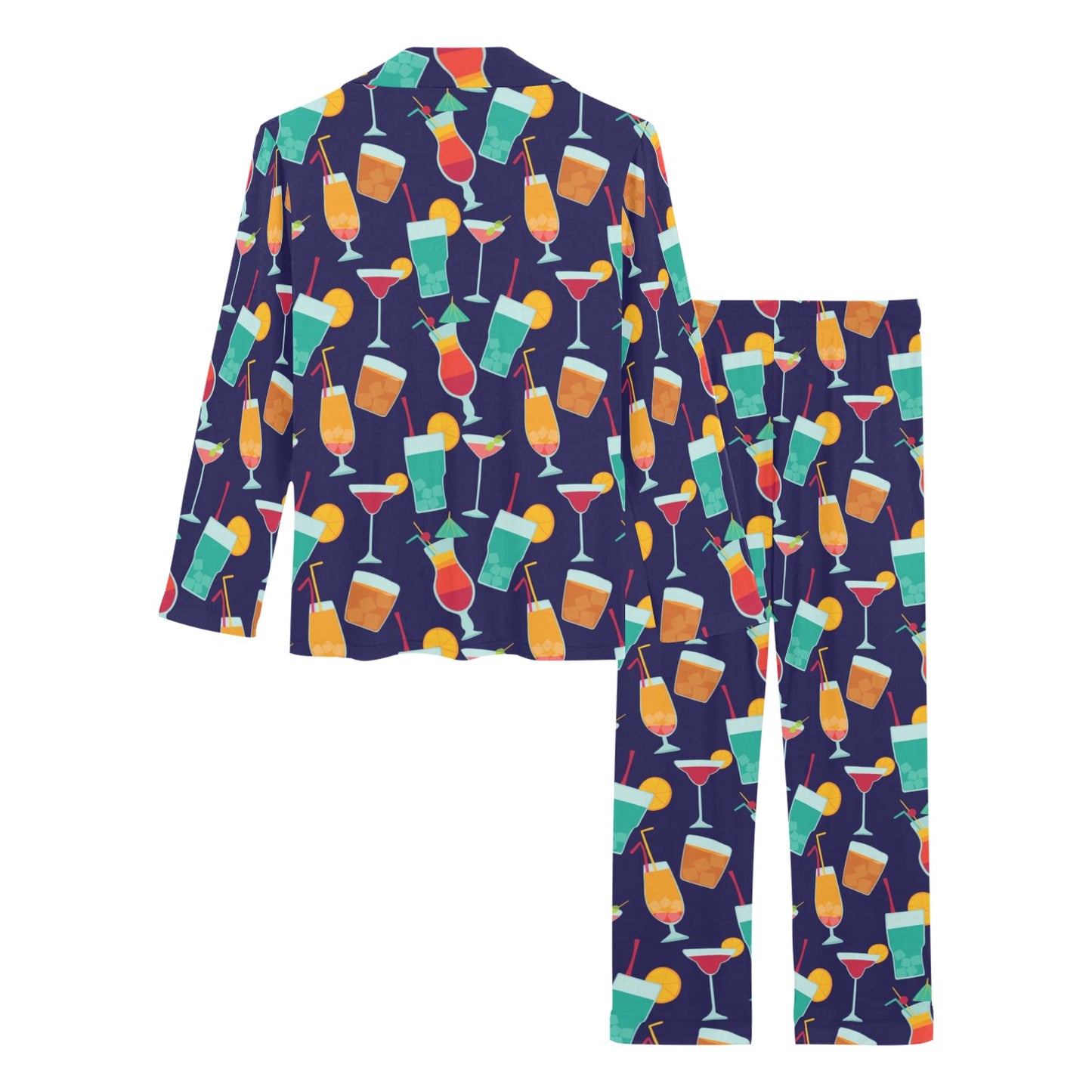 Cocktail Pattern Print Design 06 Women's Long Pajama Set