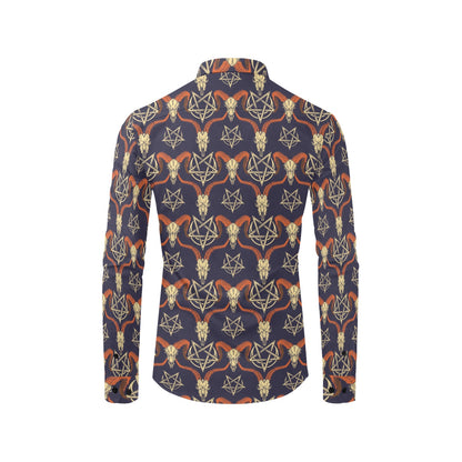 Buffalo Head Print Design LKS403 Men's Long Sleeve Dress Shirt