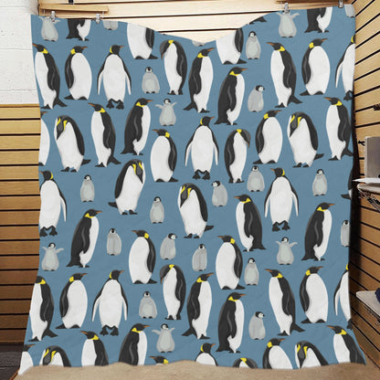 Penguin Pattern Print Design A03 Premium Quilt