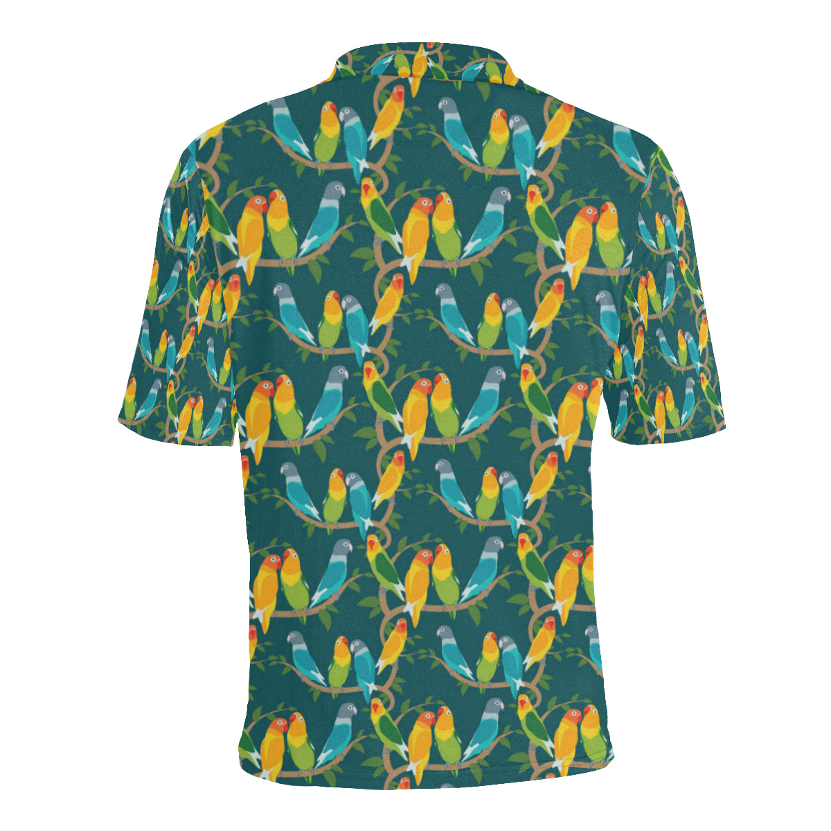 Lovebird Pattern Print Design 02 Men Polo Shirt