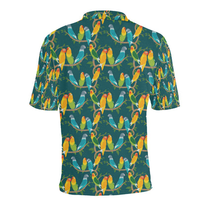 Lovebird Pattern Print Design 02 Men Polo Shirt