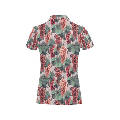 Grape Pattern Print Design GP01 Women's Polo Shirt