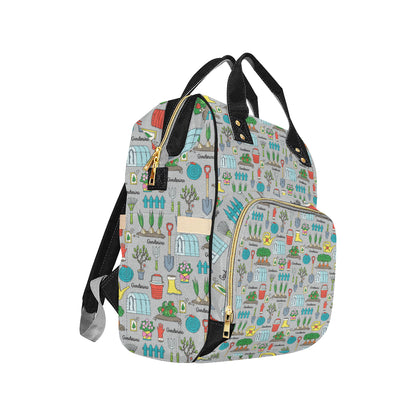 Gardening Pattern Print Design G07 Diaper Bag Backpack