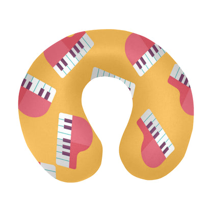 Piano Pattern Print Design 02 U-Shaped Travel Neck Pillow