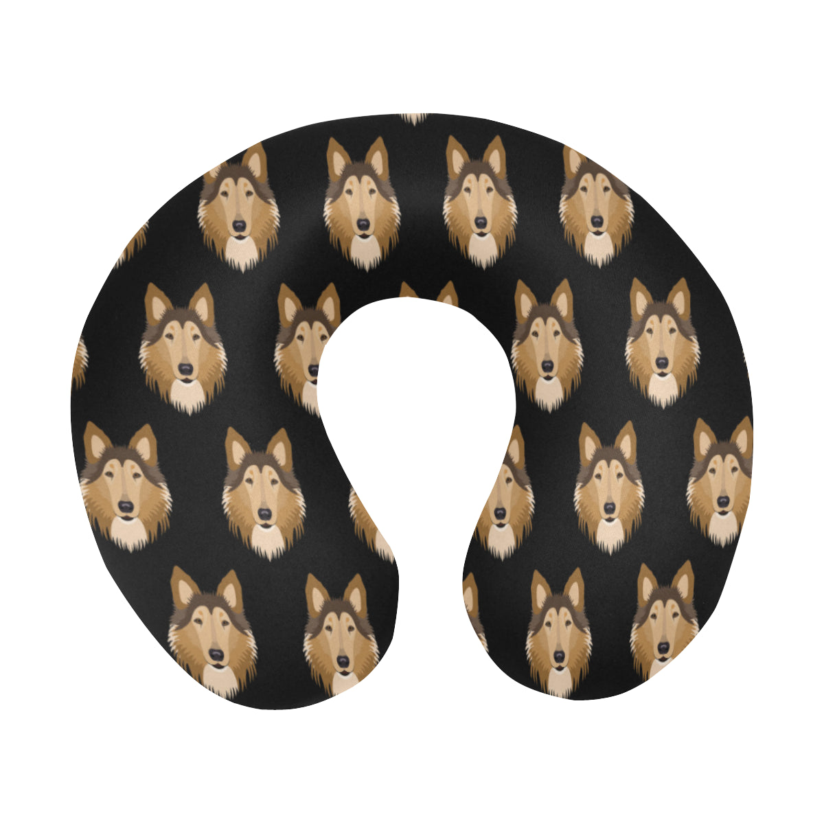 Collies Pattern Print Design 01 U-Shaped Travel Neck Pillow
