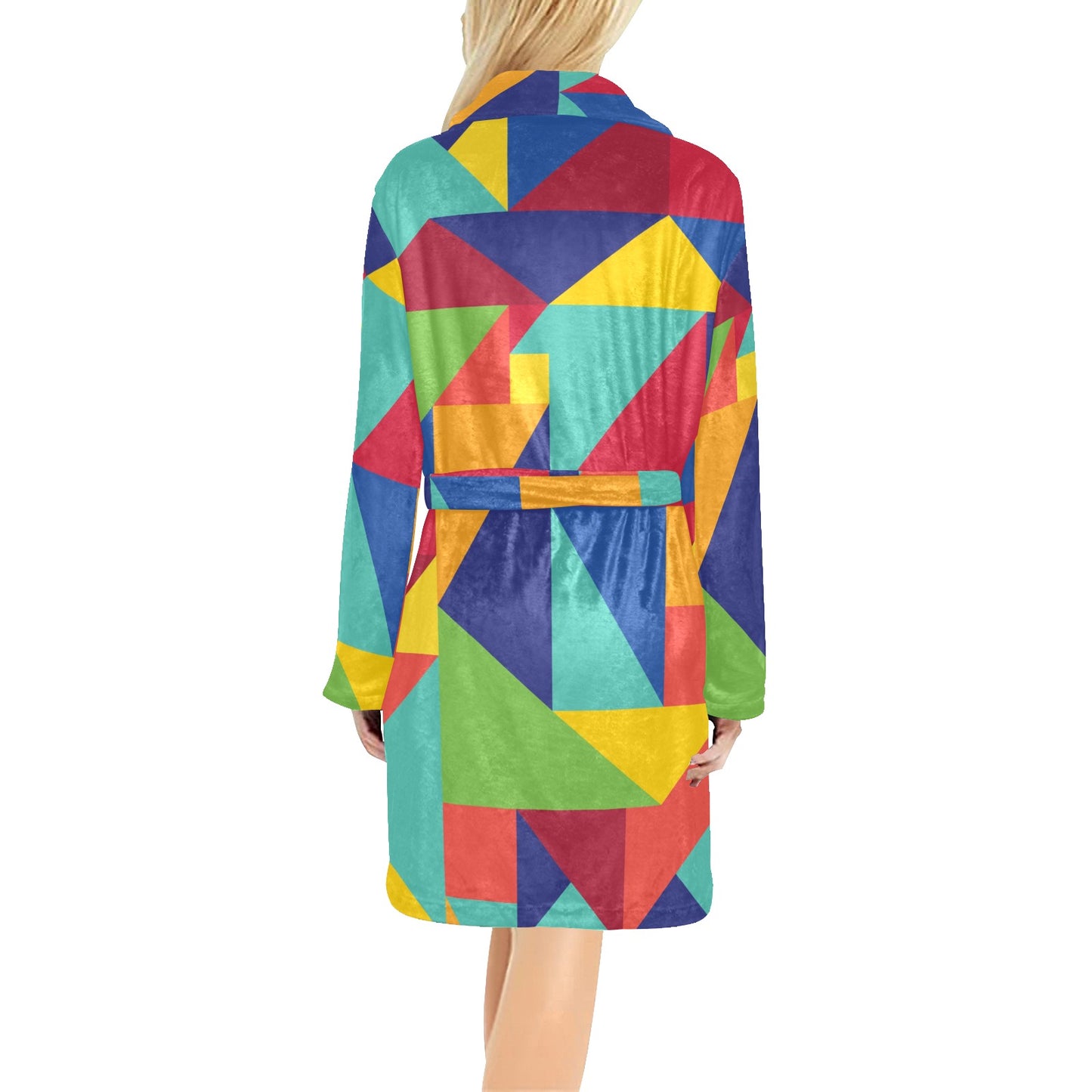 Mosaic Pattern Print Design 01 Women's Fleece Robe