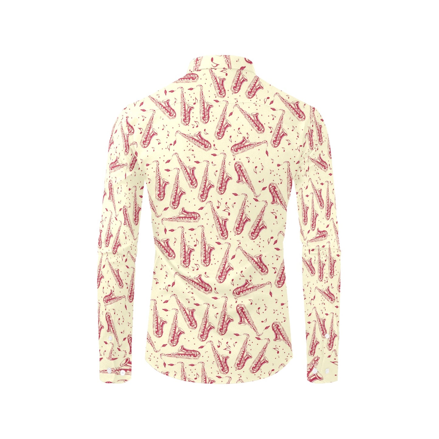 Saxophone Print Design LKS402 Men's Long Sleeve Dress Shirt