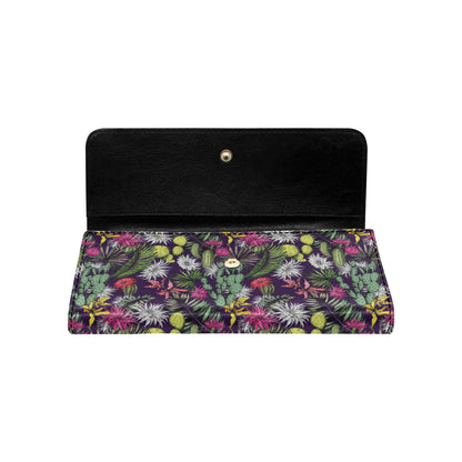Cactus Pattern Print Design 08 Women's Trifold Wallet
