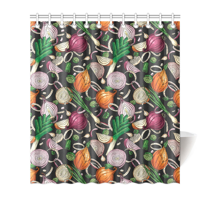 Onion Pattern Print Design A03 Shower Curtain