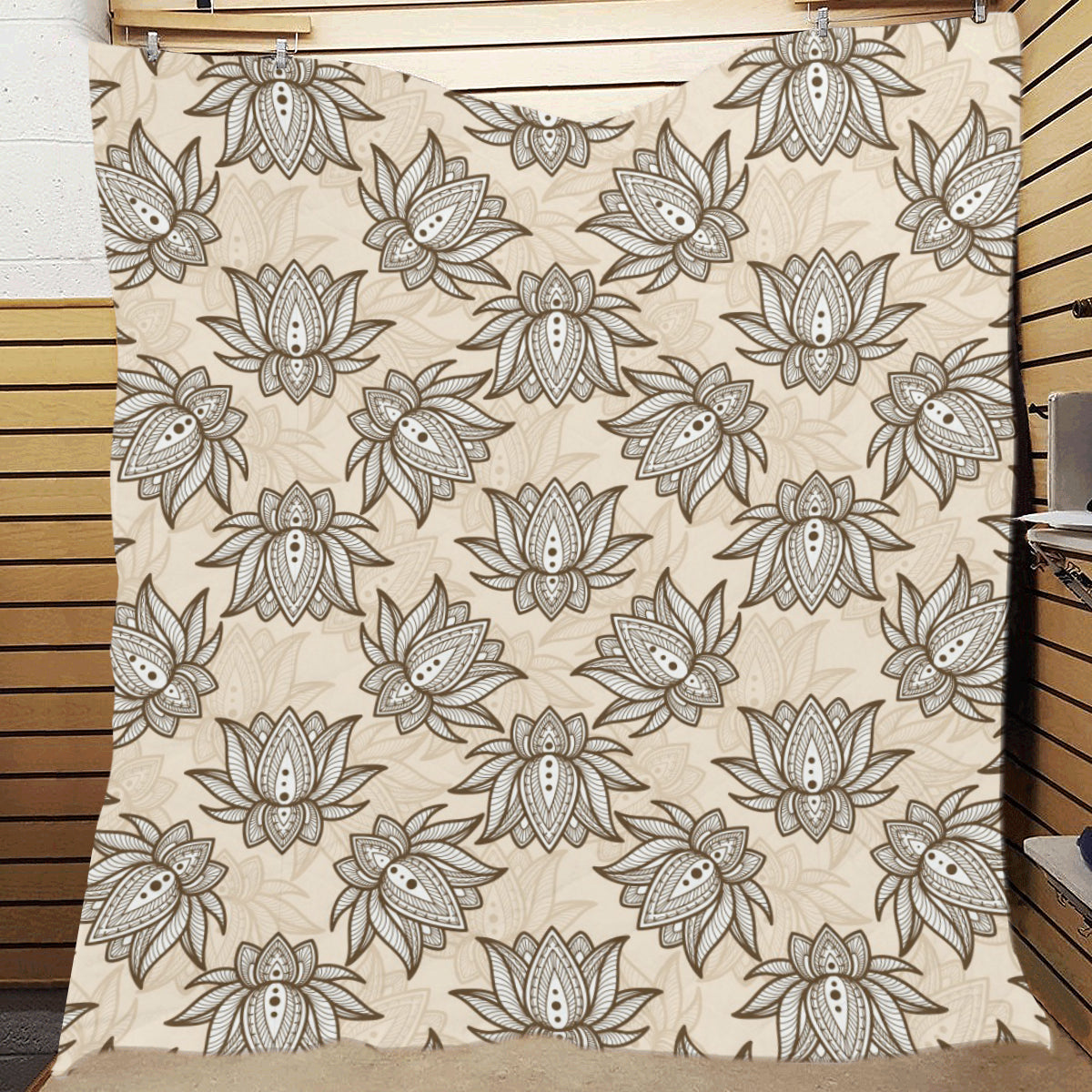 lotus Boho Pattern Print Design LO05 Premium Quilt