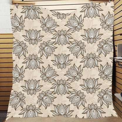 lotus Boho Pattern Print Design LO05 Premium Quilt