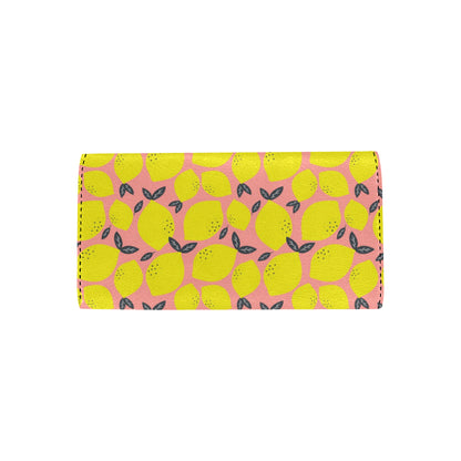 Lemon Pattern Print Design LM03 Women's Trifold Wallet