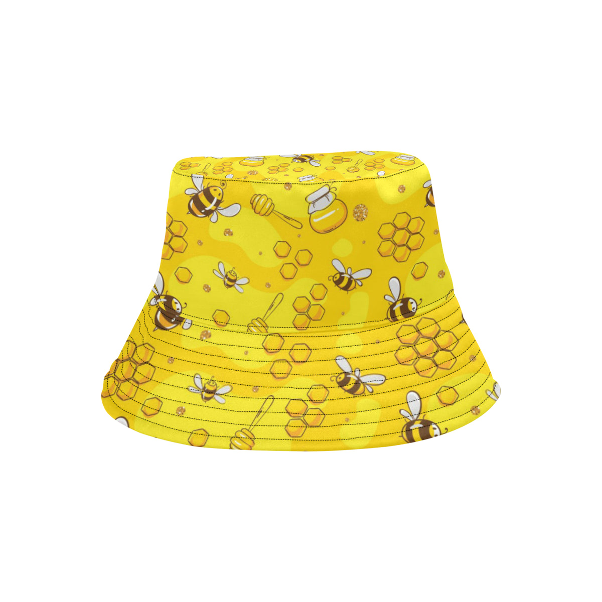 Bee Pattern Print Design BEE01 Unisex Bucket Hat