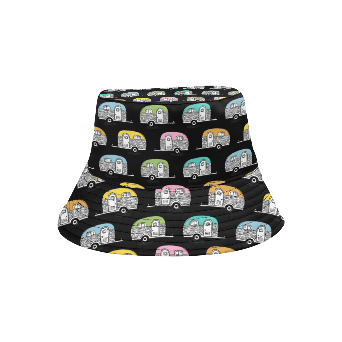 Camper Pattern Camping Themed No 2 Print Unisex Bucket Hat