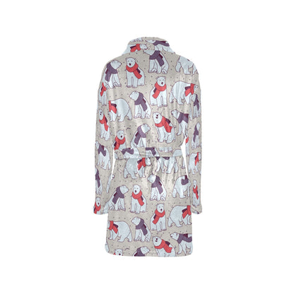 Polar Bear Pattern Print Design PB04 Women's Fleece Robe