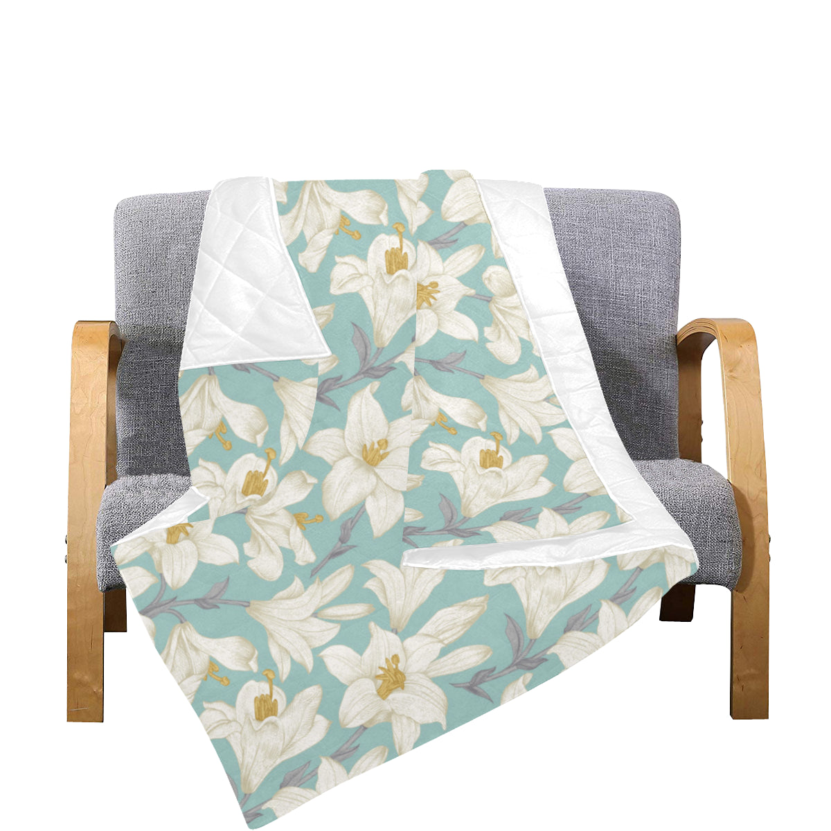 Lily Pattern Print Design 02 Premium Quilt