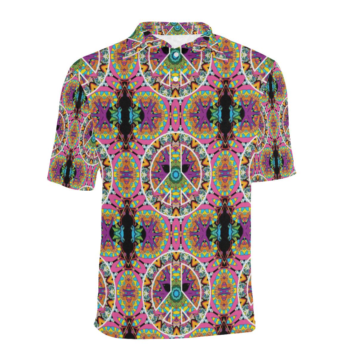 Peace Sign Pattern Print Design A03 Men Polo Shirt