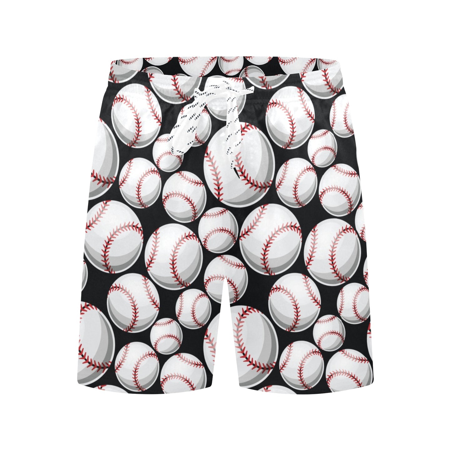 Baseball Black Background Men's Swim Trunks Beach Shorts