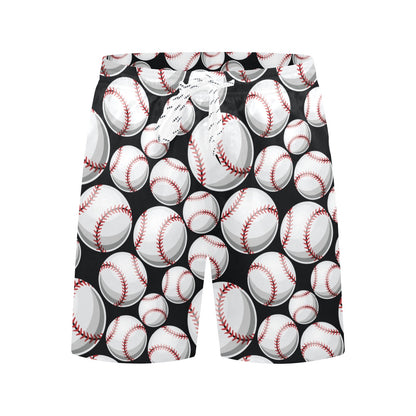 Baseball Black Background Men's Swim Trunks Beach Shorts