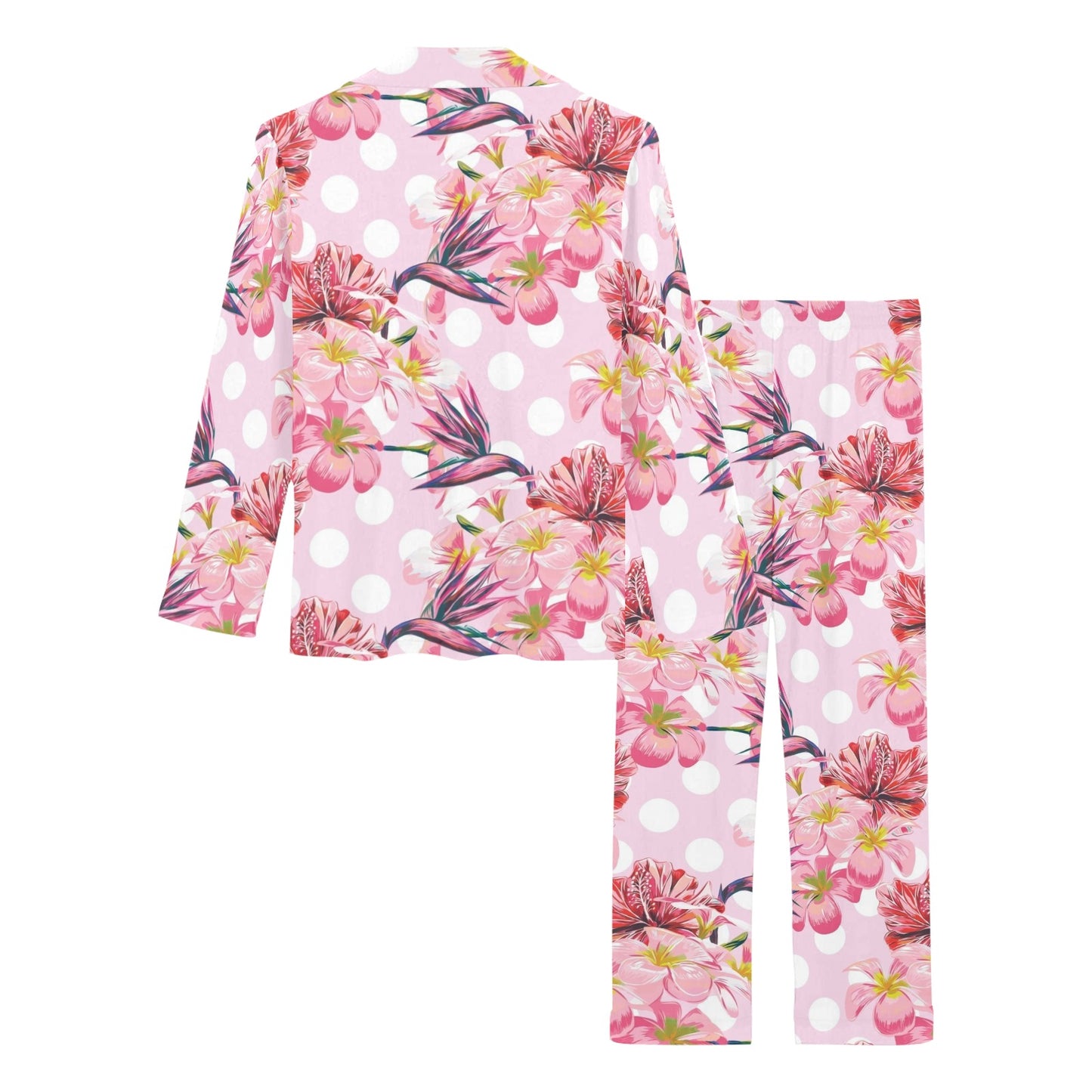 Bird Of Paradise Pattern Print Design BOP011 Women's Long Pajama Set