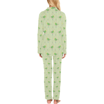 Budgerigar Pattern Print Design 02 Women's Long Pajama Set