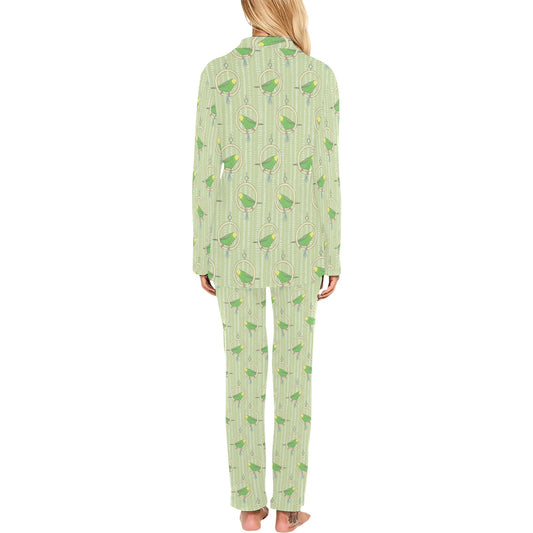 Budgerigar Pattern Print Design 02 Women's Long Pajama Set