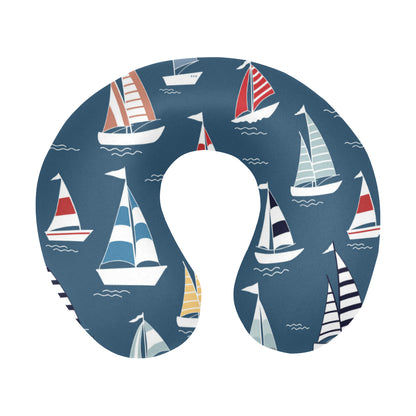 Sailing Ships Pattern Print Design A04 U-Shaped Travel Neck Pillow