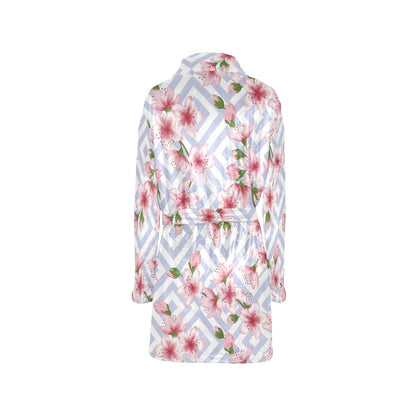 Cherry Blossom Pattern Print Design CB07 Women's Fleece Robe