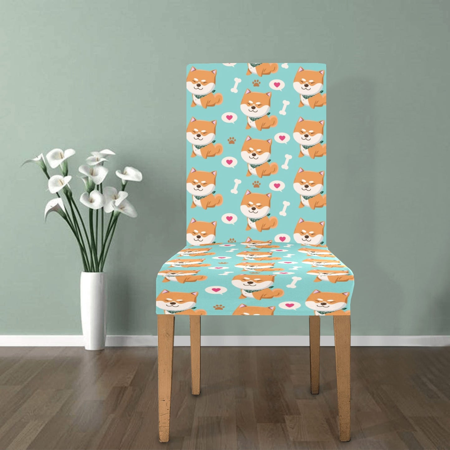 Shiba Inu Print Design LKS3013 Dining Chair Slipcover