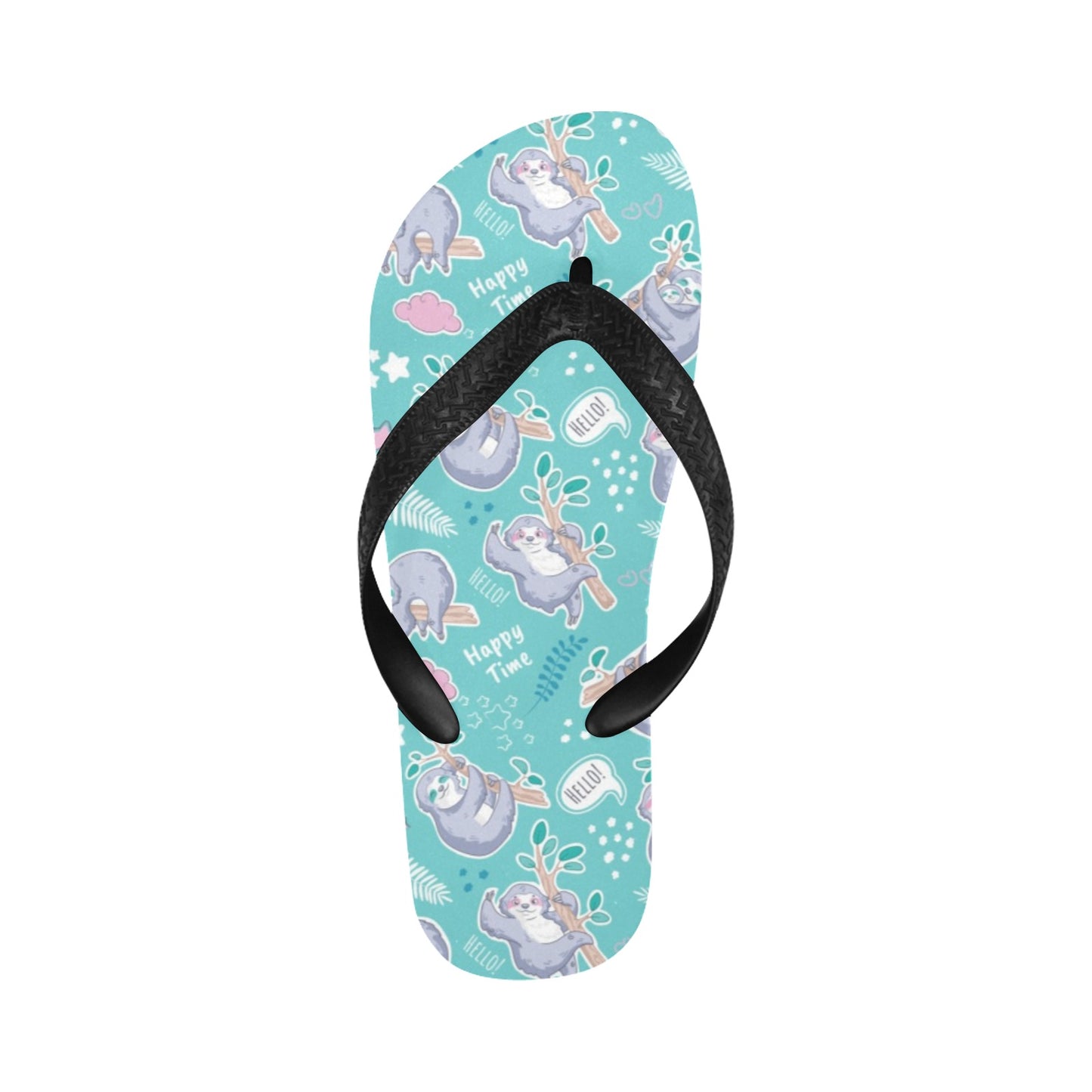 Sloth Print Design LKS309 Flip Flops