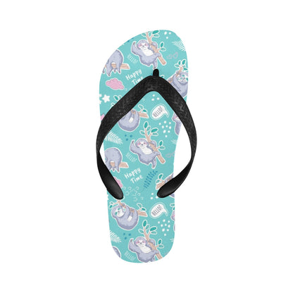 Sloth Print Design LKS309 Flip Flops