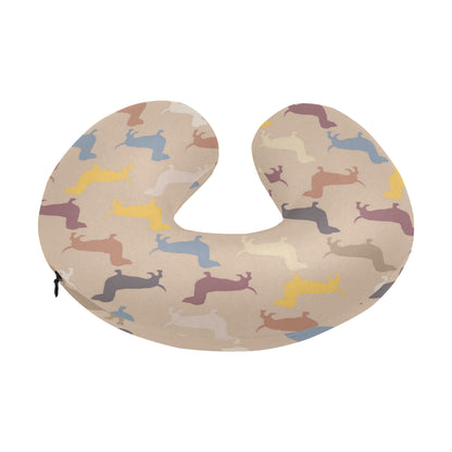 Dachshund Pattern Print Design 03 U-Shaped Travel Neck Pillow