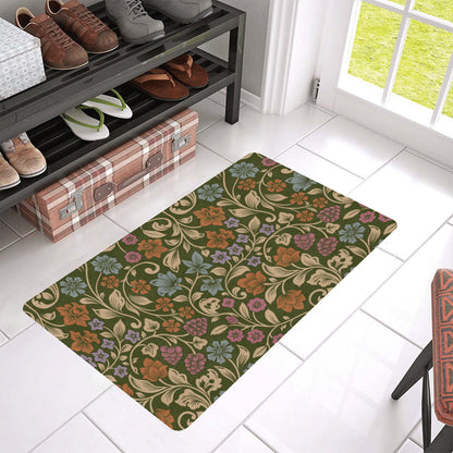 Floral Vintage Print Pattern Rubber Doormat