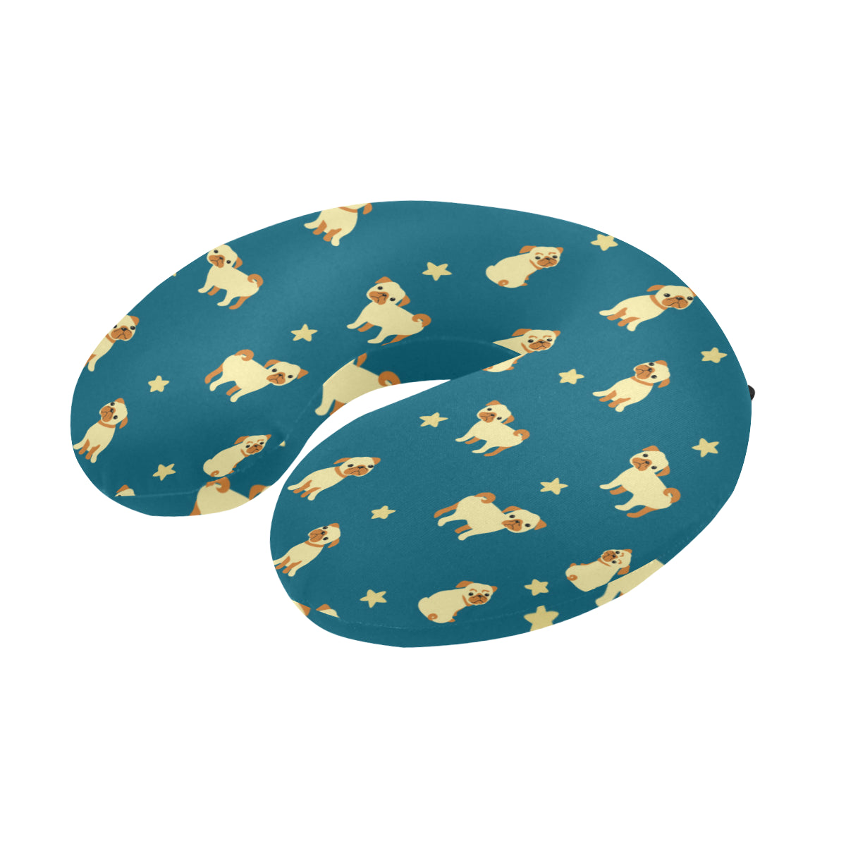 Pug Pattern Print Design A06 U-Shaped Travel Neck Pillow