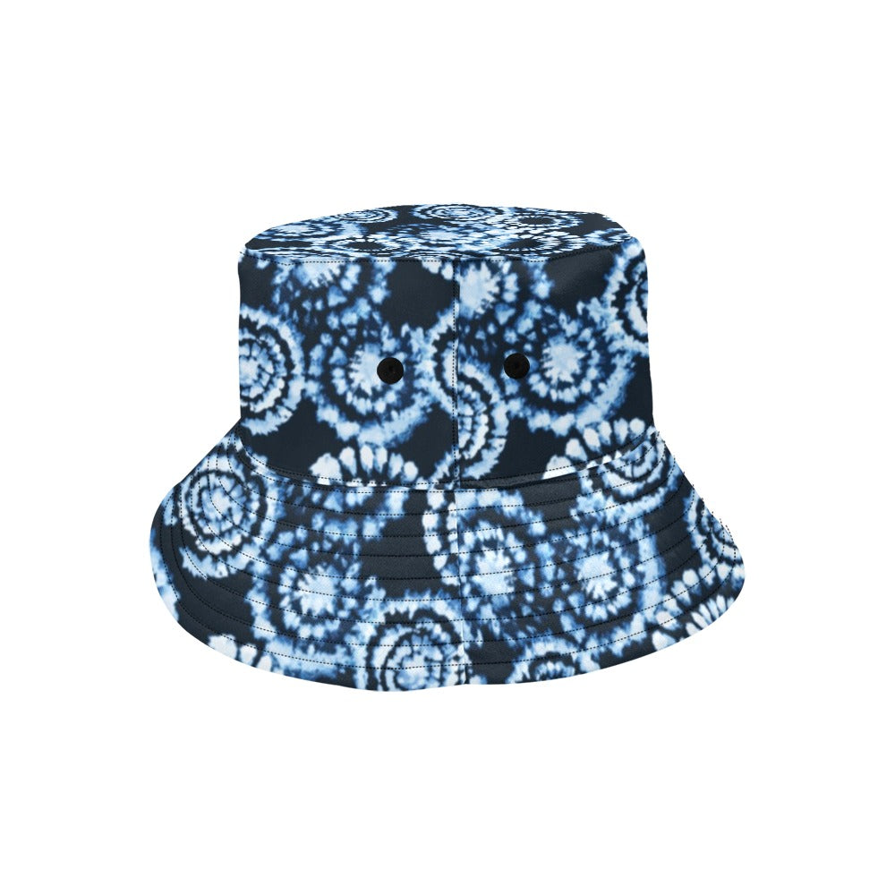 Tie Dye Dark Blue Print Design LKS306 Unisex Bucket Hat