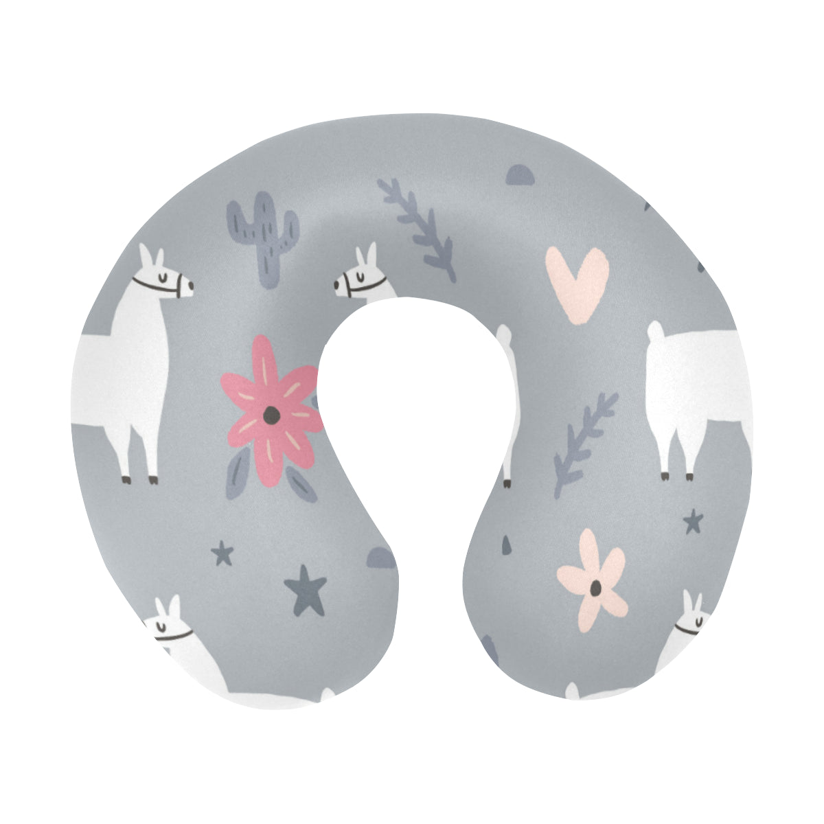 Llama Pattern Print Design 010 U-Shaped Travel Neck Pillow