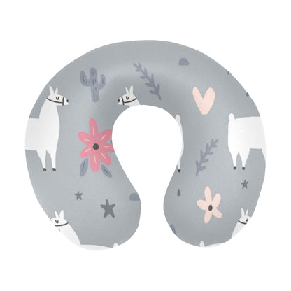 Llama Pattern Print Design 010 U-Shaped Travel Neck Pillow