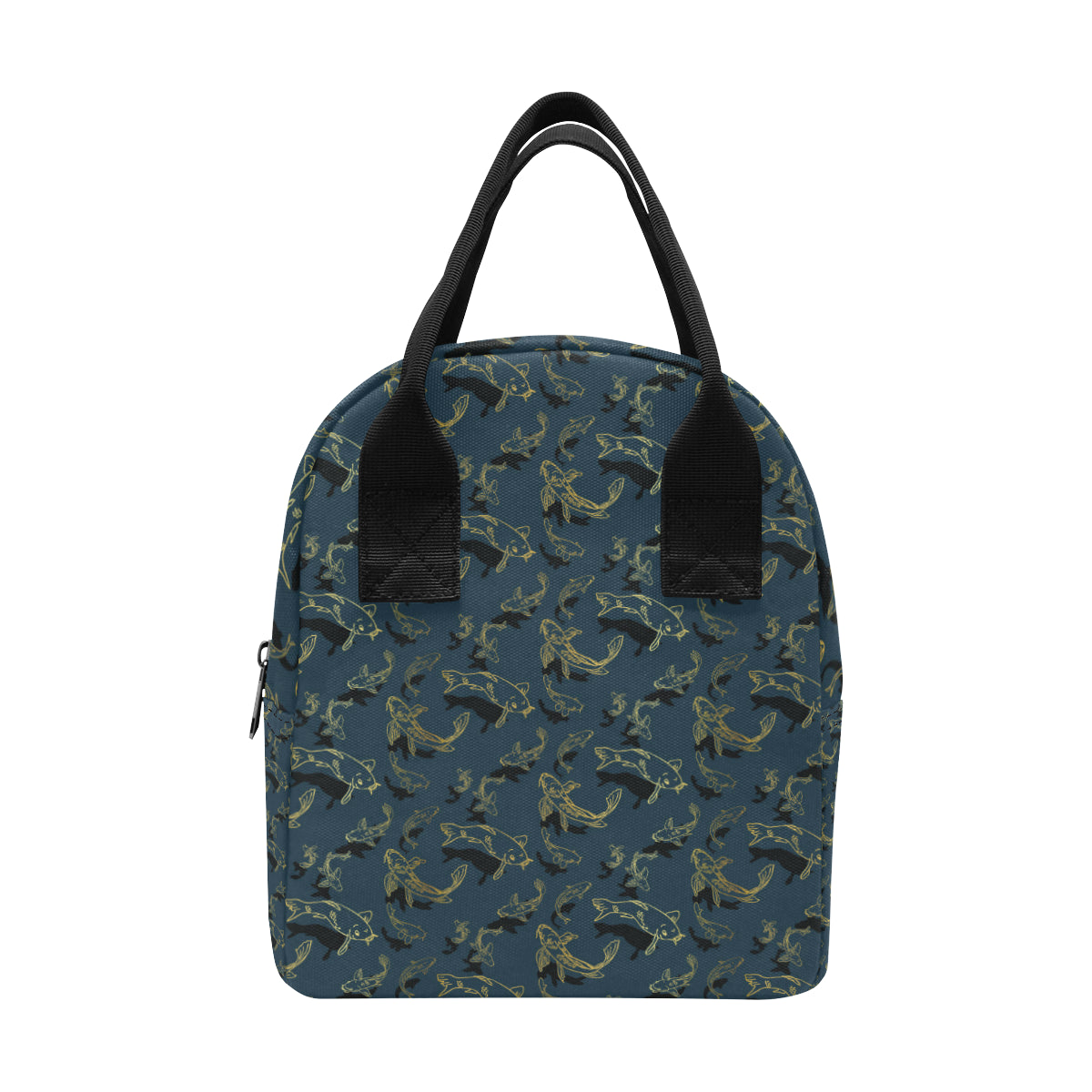 Koi Carp Gold Design Themed Print Insulated Lunch Bag